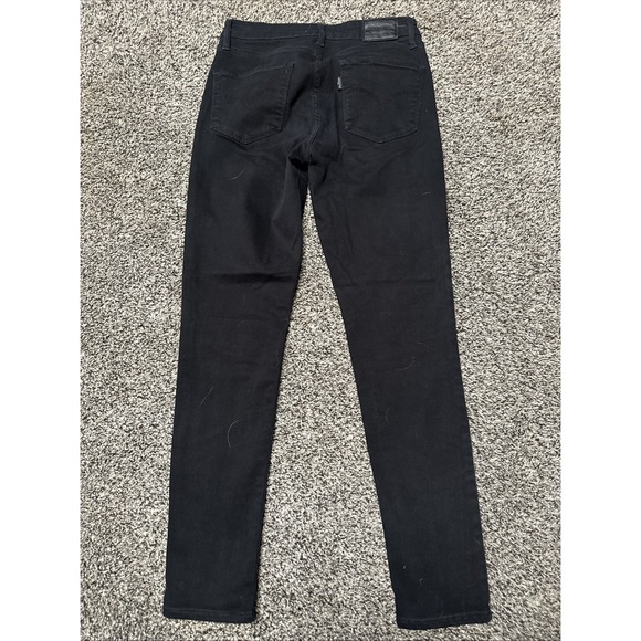 Levis 721‎ Jeans Womens 27 Black High Rise Skinny Stretch 26x26 BIG E - Picture 4 of 9